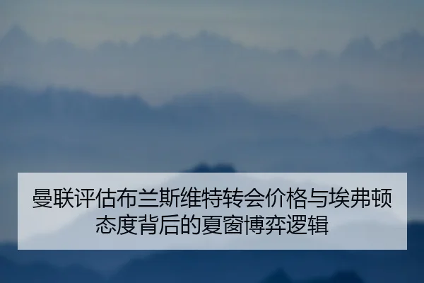 曼联评估布兰斯维特转会价格与埃弗顿态度背后的夏窗博弈逻辑 - leyu